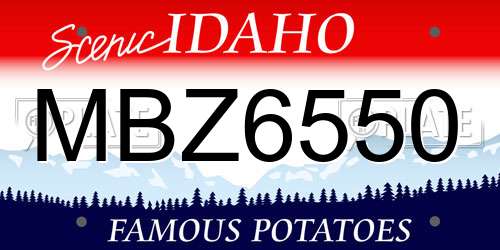MBZ6550 Idaho License Plate