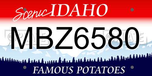 MBZ6580 Idaho License Plate