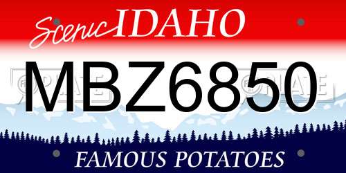 MBZ6850 Idaho License Plate