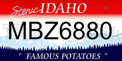 MBZ6880 Idaho License Plate