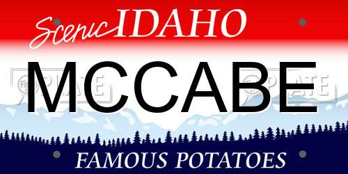 MCCABE Idaho License Plate