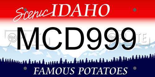 MCD999 Idaho License Plate