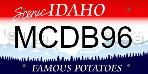 MCDB96 Idaho License Plate