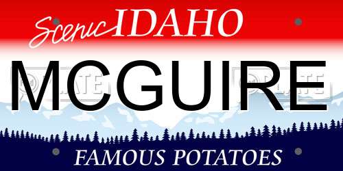MCGUIRE Idaho License Plate