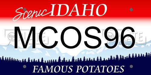 MCOS96 Idaho License Plate