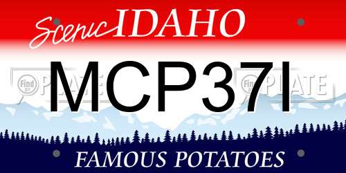 MCP37I Idaho License Plate