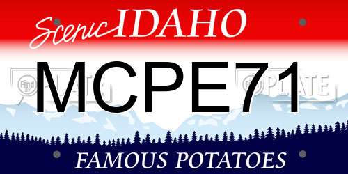 MCPE71 Idaho License Plate