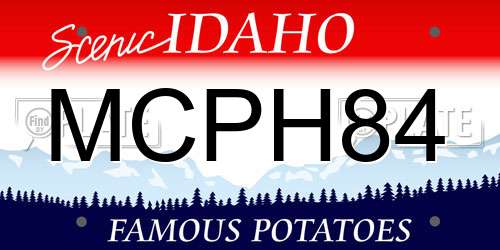 MCPH84 Idaho License Plate