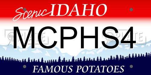 MCPHS4 Idaho License Plate