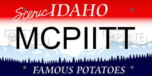 MCPIITT Idaho License Plate
