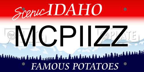 MCPIIZZ Idaho License Plate