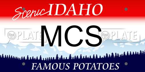 MCS Idaho License Plate