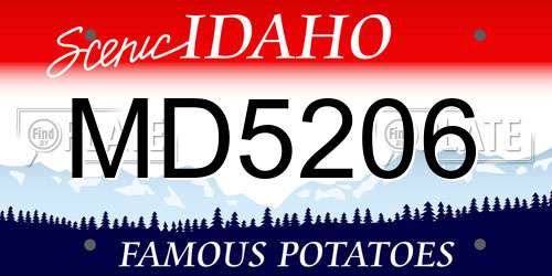 MD5206 Idaho License Plate