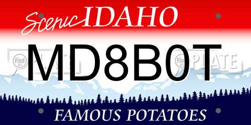 MD8B0T Idaho License Plate