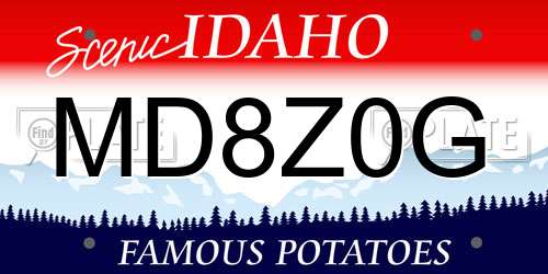 MD8Z0G Idaho License Plate