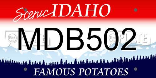 MDB502 Idaho License Plate
