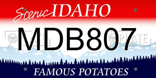 MDB807 Idaho License Plate