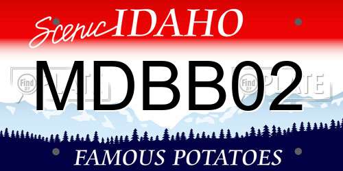 MDBB02 Idaho License Plate
