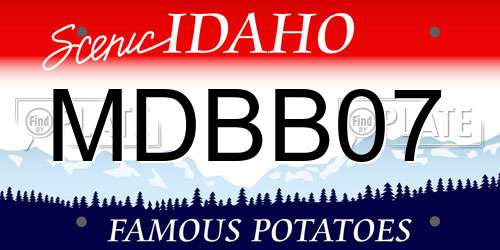 MDBB07 Idaho License Plate