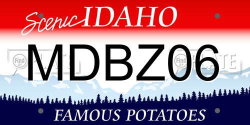 MDBZ06 Idaho License Plate