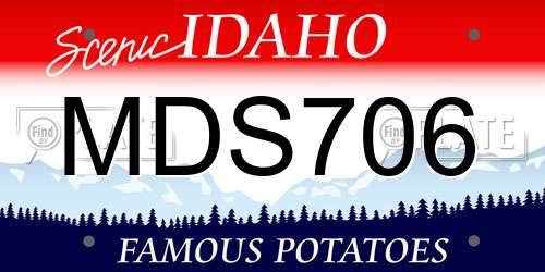 MDS706 Idaho License Plate