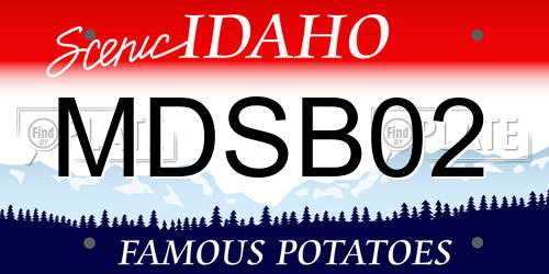 MDSB02 Idaho License Plate