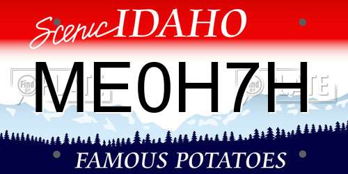 ME0H7H Idaho License Plate