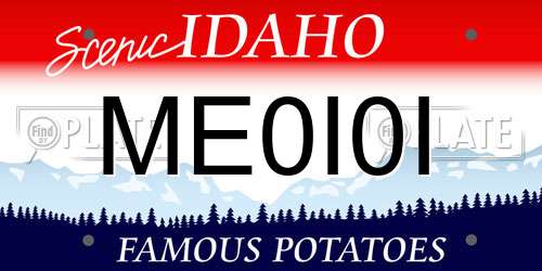 ME0I0I Idaho License Plate