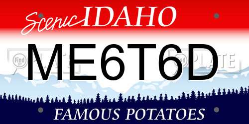 ME6T6D Idaho License Plate