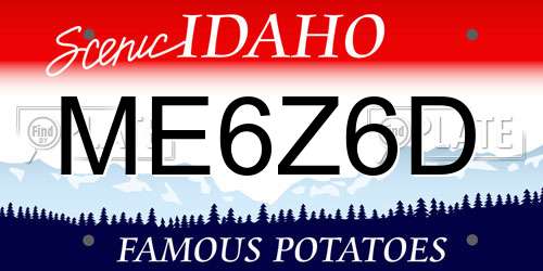 ME6Z6D Idaho License Plate