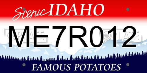 ME7R012 Idaho License Plate