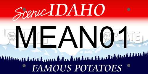 MEAN01 Idaho License Plate