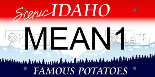 MEAN1 Idaho License Plate