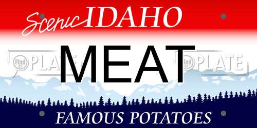 MEAT Idaho License Plate