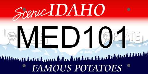 MED101 Idaho License Plate