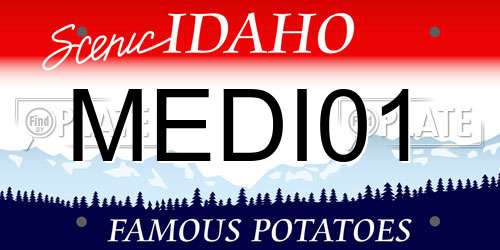 MEDI01 Idaho License Plate