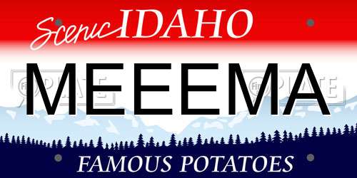 MEEEMA Idaho License Plate
