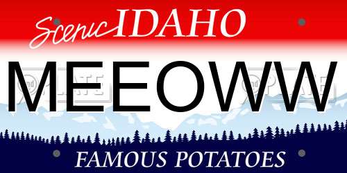 MEEOWW Idaho License Plate