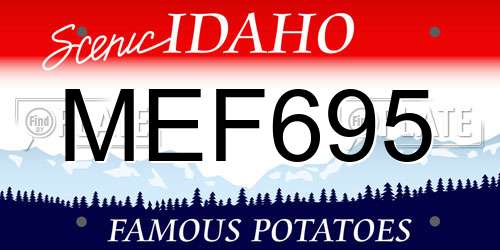 MEF695 Idaho License Plate