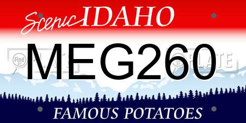 MEG260 Idaho License Plate
