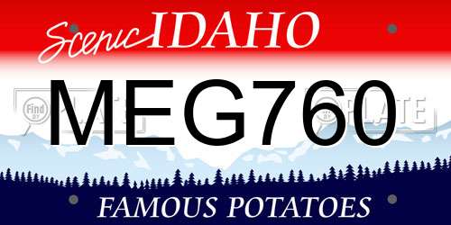 MEG760 Idaho License Plate