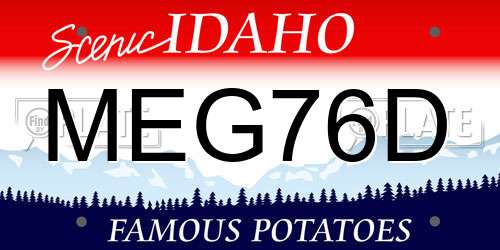 MEG76D Idaho License Plate