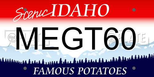 MEGT60 Idaho License Plate