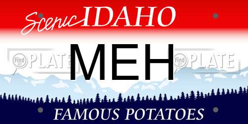 MEH Idaho License Plate