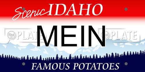 MEIN Idaho License Plate