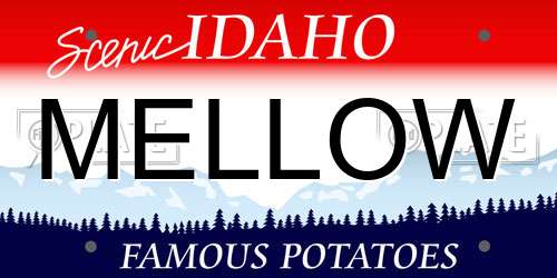 MELLOW Idaho License Plate