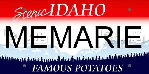 MEMARIE Idaho License Plate