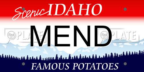 MEND Idaho License Plate