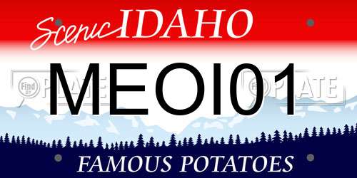 MEOI01 Idaho License Plate
