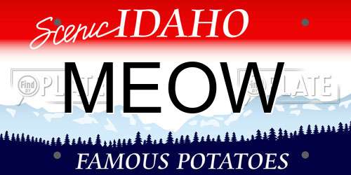 MEOW Idaho License Plate